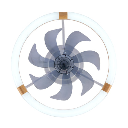 20" Matte White & Wood Ceiling Fan with Dimmable LED - view 22