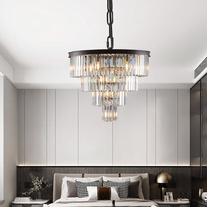 24" 4-Tier Black Crystal Chandelier - view 2