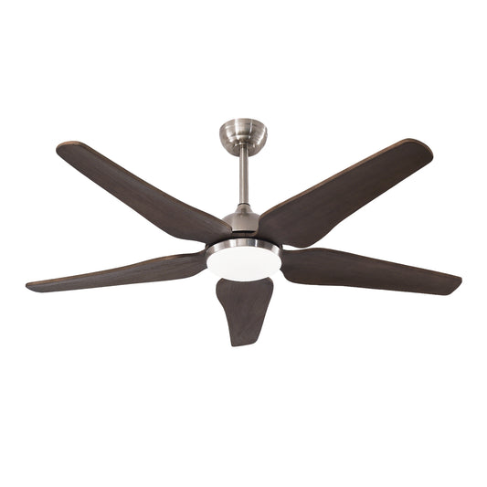 52" Nickel Reversible Ceiling Fan with Light