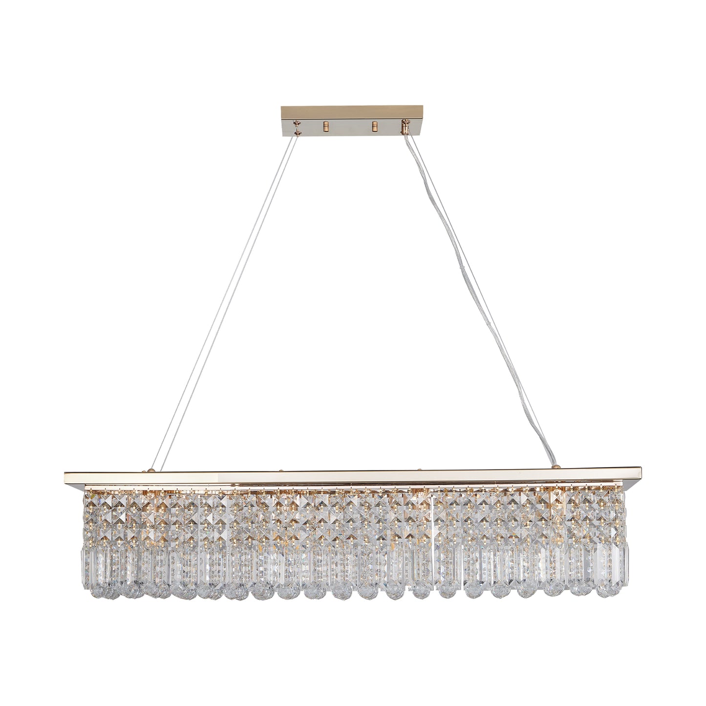 39.4" 8-Light Gold Raindrop Crystal Chandelier - view 10