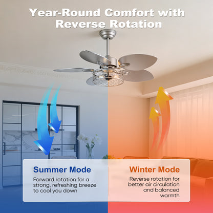 42" Silver Reversible Ceiling Fan with Remote - view 8