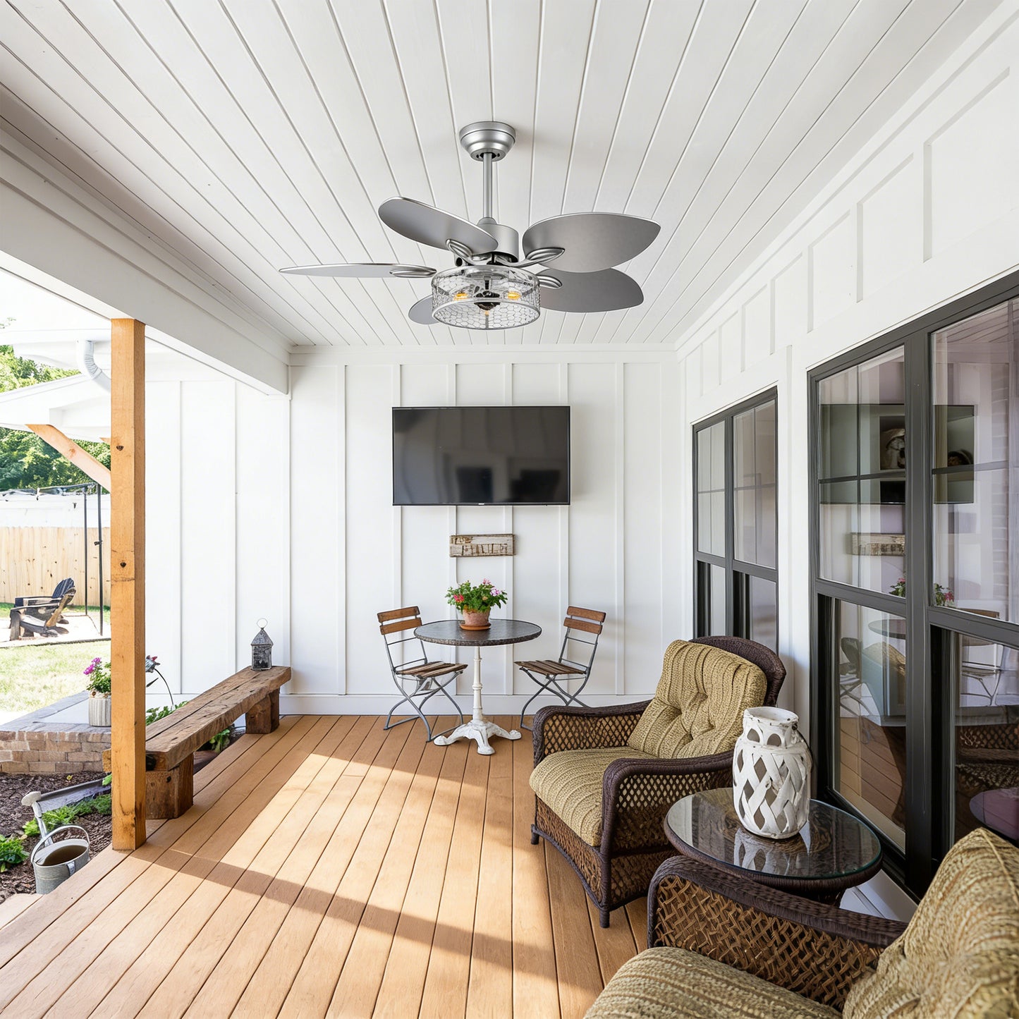 42" Silver Reversible Ceiling Fan with Remote - view 3