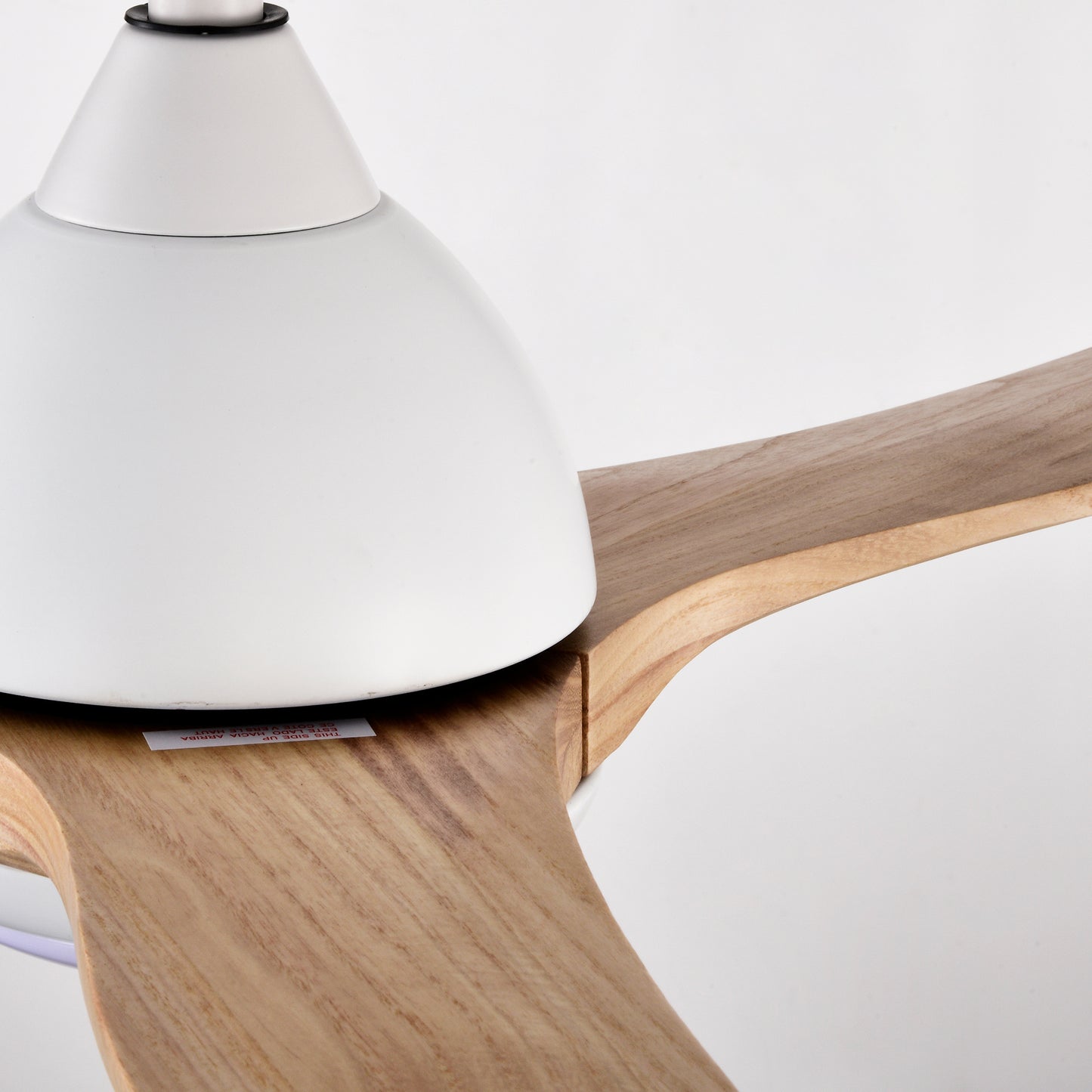 52" Matte White Solid Wood Ceiling Fan with Remote - view 19