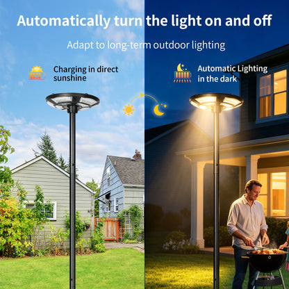 Black Solar UFO LED Street Light with Pole - view 11