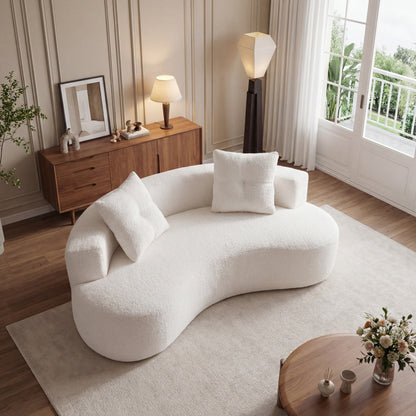 White Boucle Sofa