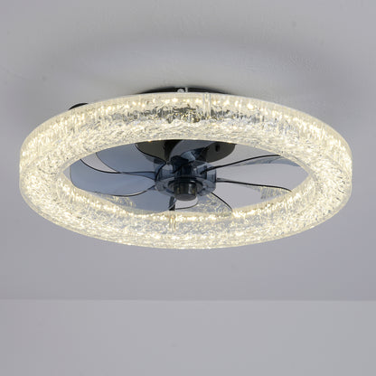 Matte Black Acrylic Ice Brick Ceiling Fan with Dimmable LED - view 16