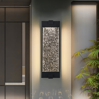 Black Bubble Crystal LED Outdoor Wall Light, 19"H - view 3