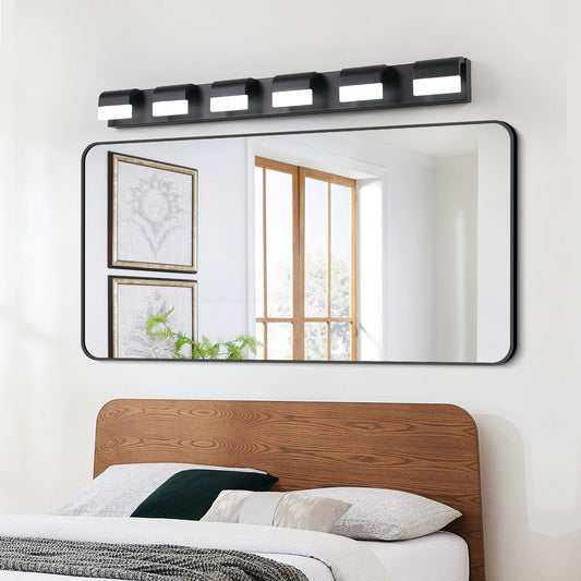 6-Light Black LED Vanity Wall Light