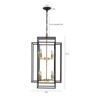 18" 8-Light Black & Gold Geometric Chandelier - view 16