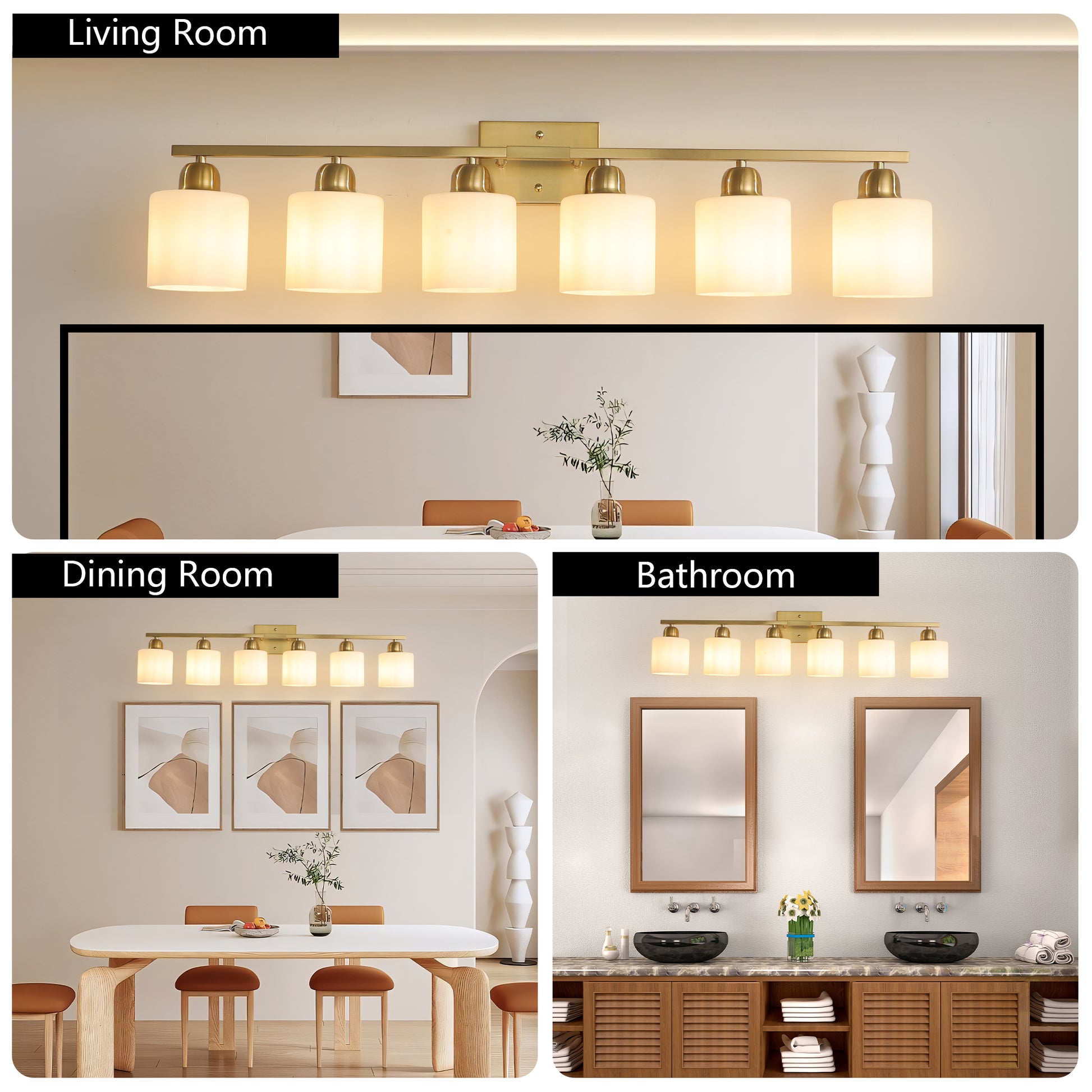 38" 6-Light Brushed Gold Vanity Wall Light - view 5