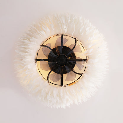20" White Feather Caged Ceiling Fan with Remote - view 22