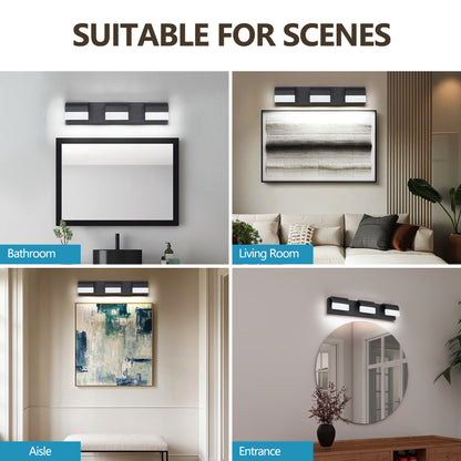 3-Light Matte Black Dimmable LED Vanity Light - view 5