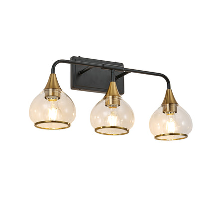23" 3-Light Black & Gold Vanity Light with Clear Glass - view 12