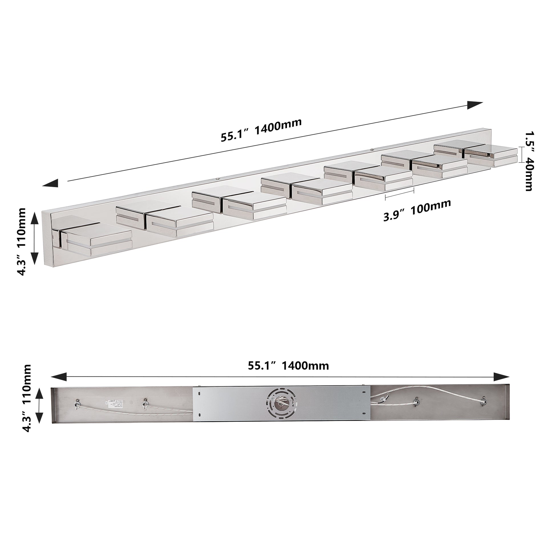 7-Light Chrome Minimalist LED Vanity Light - view 10