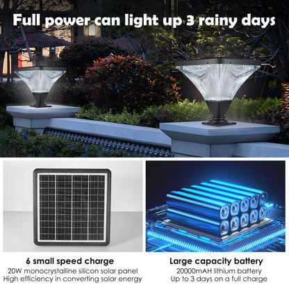 15" Black LED Outdoor Post Light with Remote - view 5