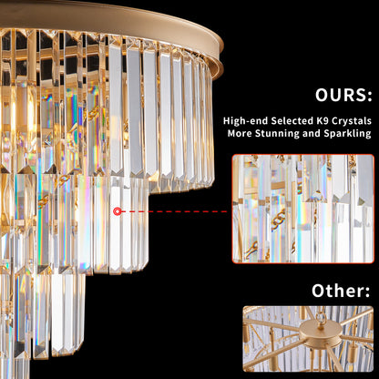 24" 4-Tier Gold Crystal Chandelier - view 7