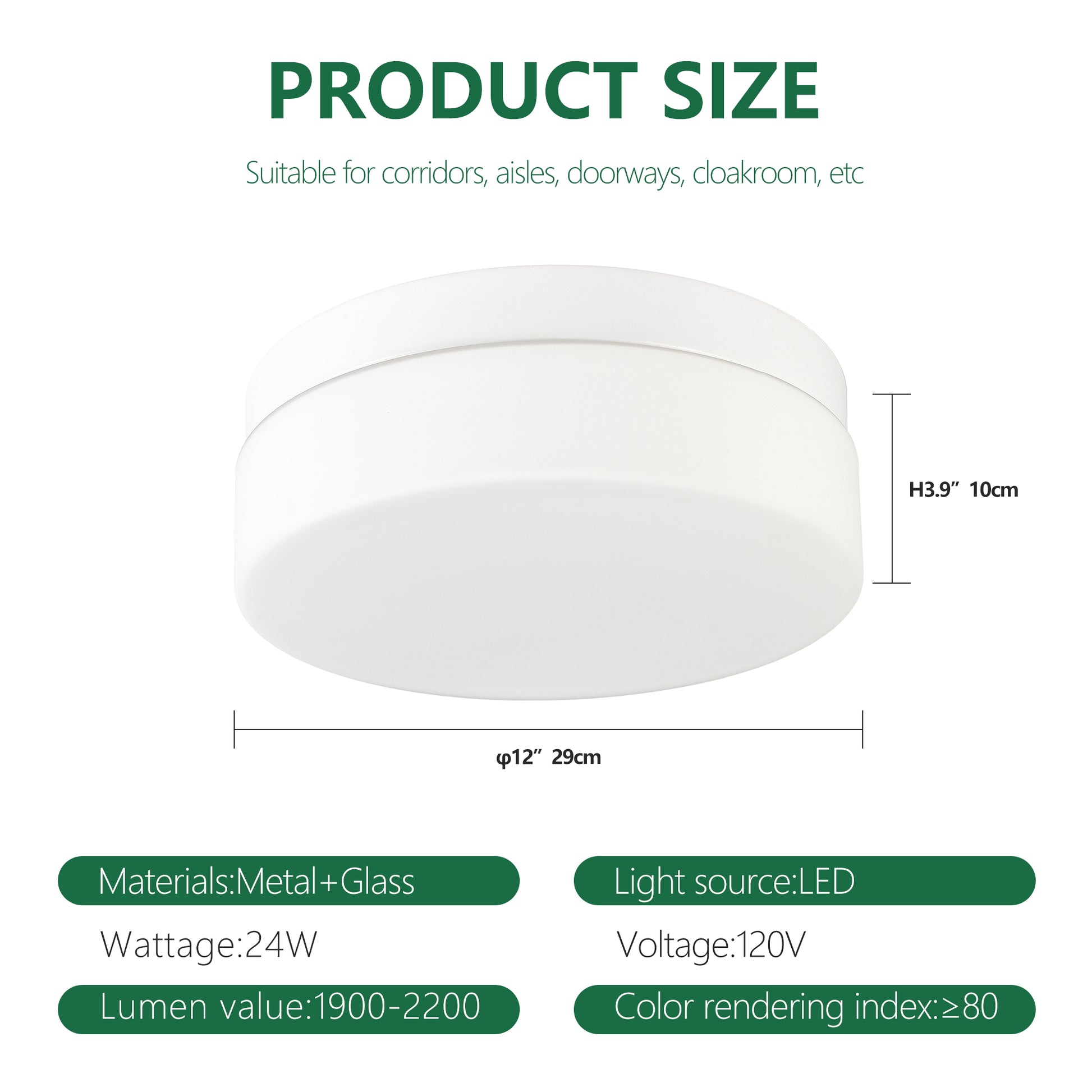 12" White LED Flush Mount Ceiling Light - view 8