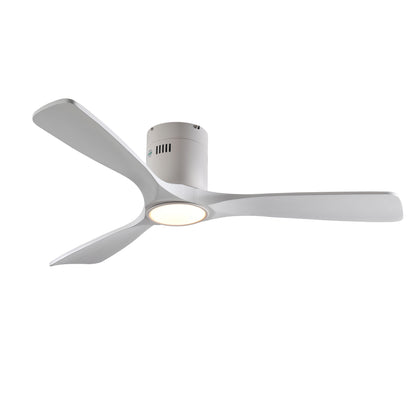 52" Matte White Solid Wood Ceiling Fan with Dimmable LED - view 16