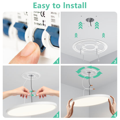 16" White Flush Mount Ceiling Light with Dimmable LED - view 6
