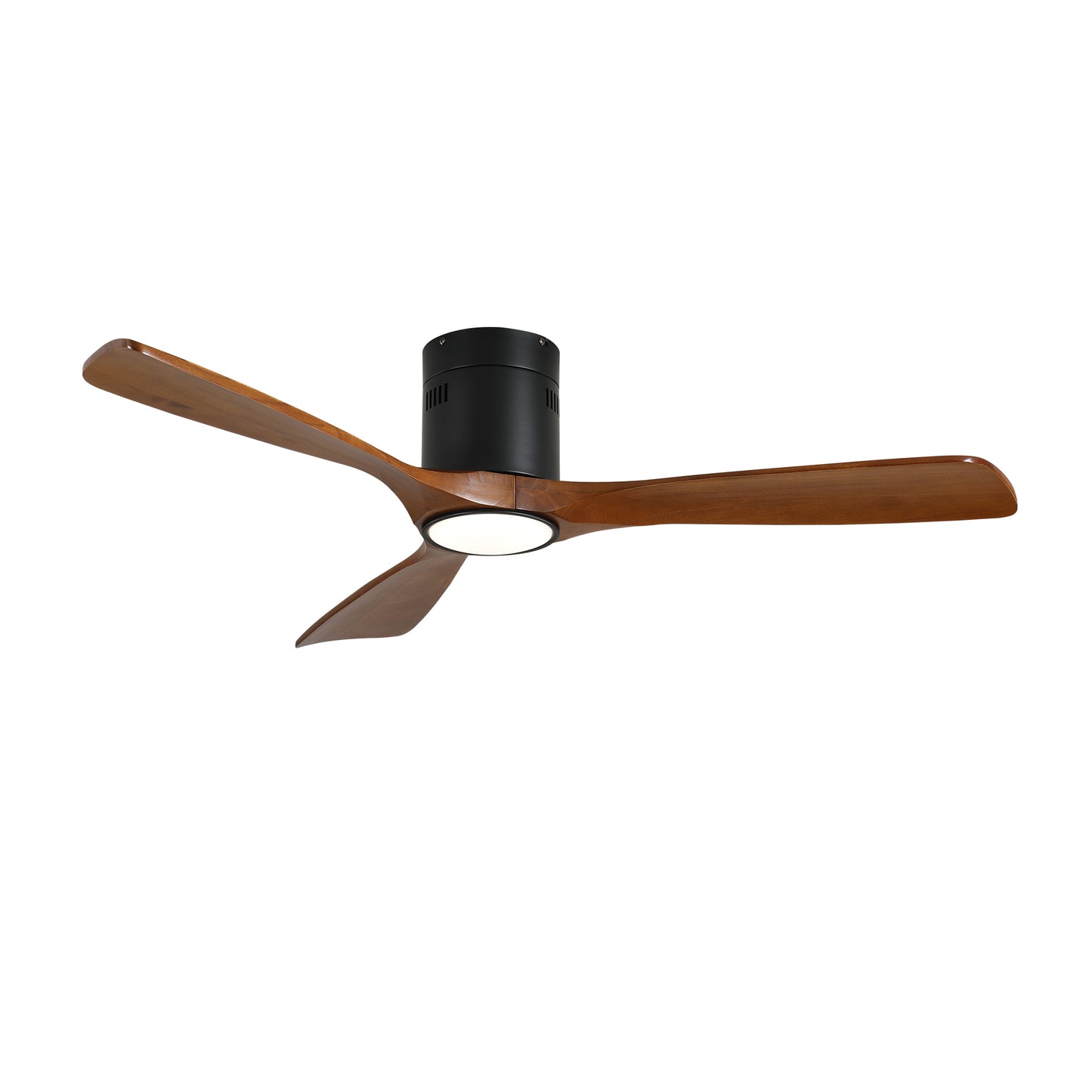 52" Matte Black & Wood Ceiling Fan with Dimmable LED - view 17