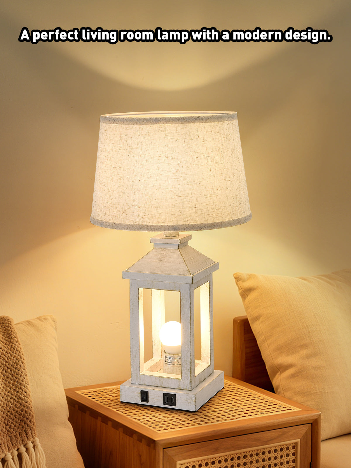 20.5" White & Gold Vintage Table Lamp, Set of 2 - view 5