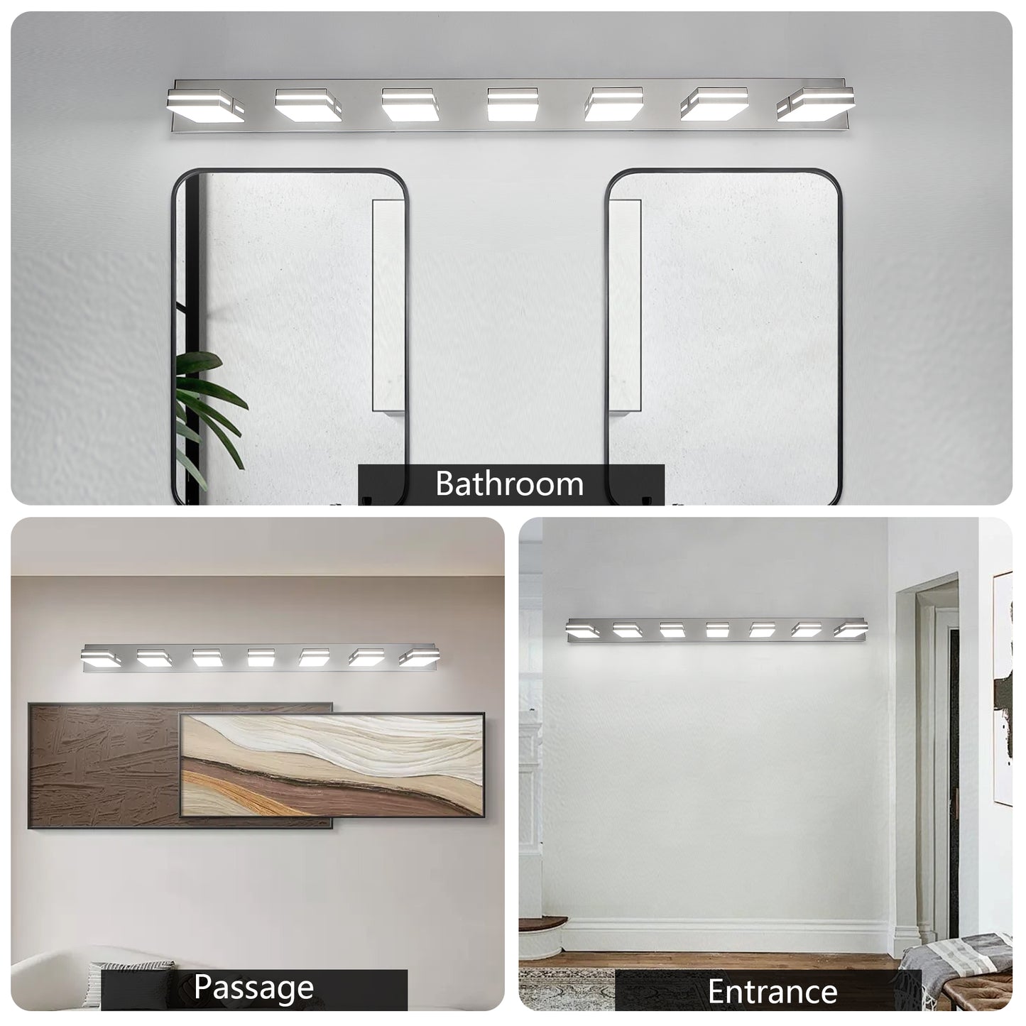 7-Light Chrome Minimalist LED Vanity Light - view 5
