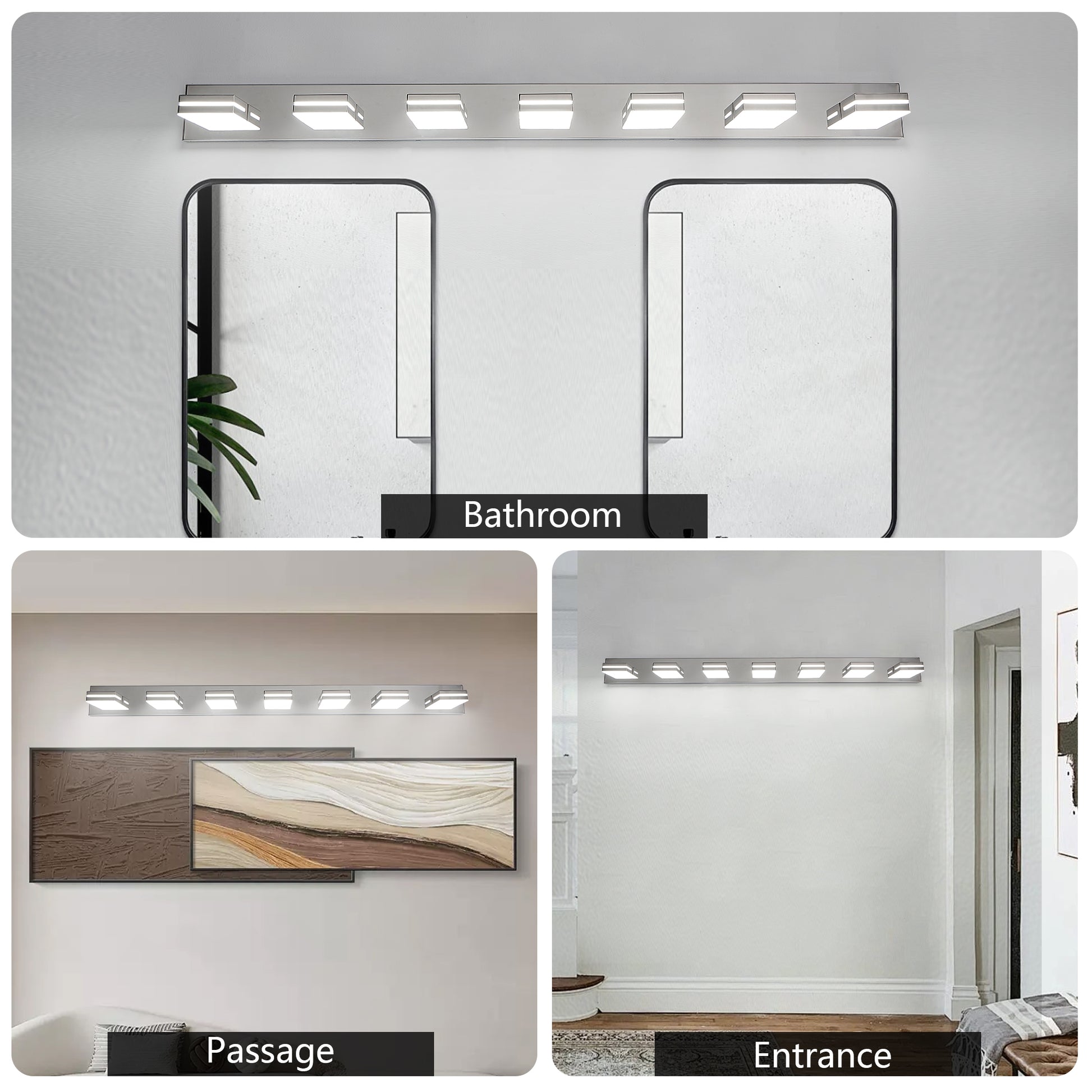 7-Light Chrome Minimalist LED Vanity Light - view 5
