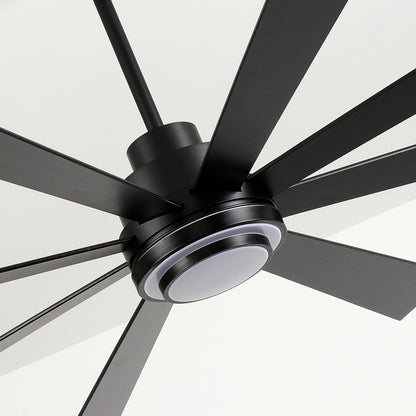 72" Matte Black 8-Blade Ceiling Fan with Dimmable LED - view 21