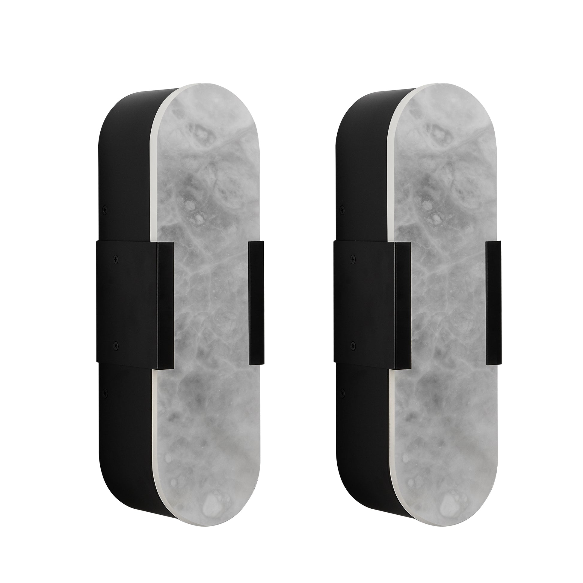 13.8" Black Marble Wall Sconce, Set of 2 - view 10