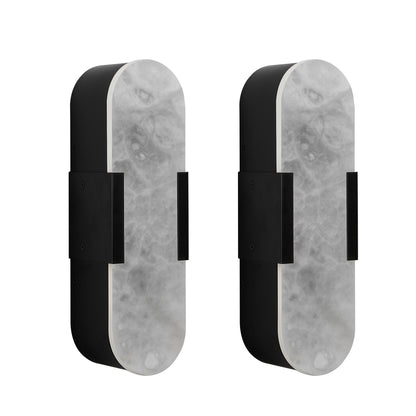 13.8" Black Marble Wall Sconce, Set of 2 - view 10