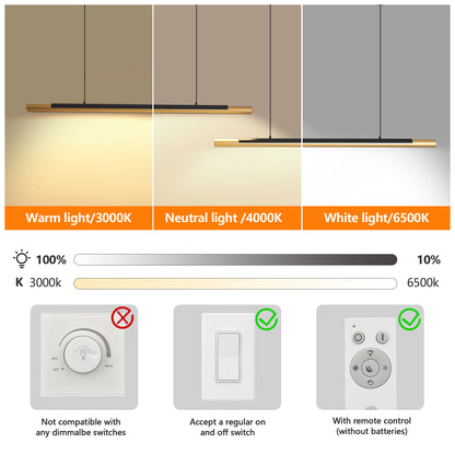 75" Black & Gold Dual Tube LED Pendant Light - view 6