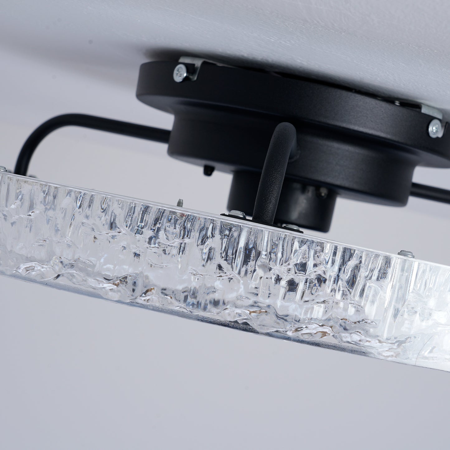Matte Black Acrylic Ice Brick Ceiling Fan with Dimmable LED - view 20