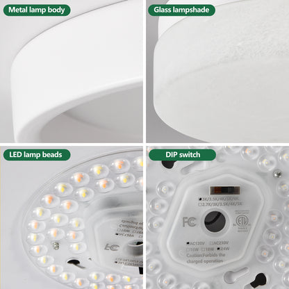 12" White Round LED Flush Mount Ceiling Light - view 6