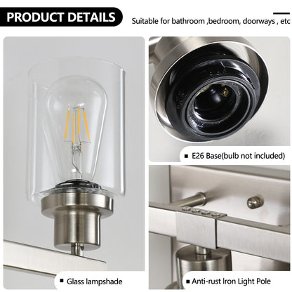 31" 5-Light Brushed Nickel Vanity Light with Clear Glass - view 7