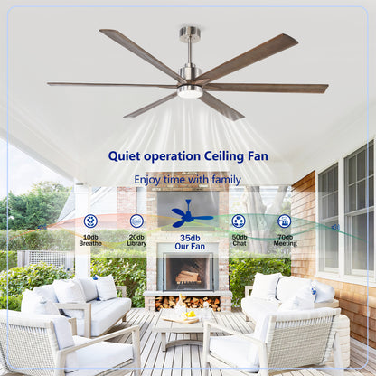 70" Nickel Finish Ceiling Fan with Light - view 12