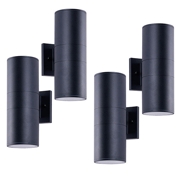 12" Matte Black Cylinder Outdoor Wall Light, 4-Pack - view 9