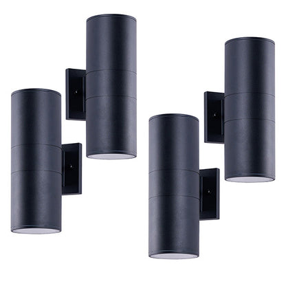 12" Matte Black Cylinder Outdoor Wall Light, 4-Pack - view 9