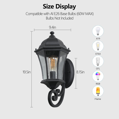 Vintage Black Metal Outdoor Wall Lantern - view 10