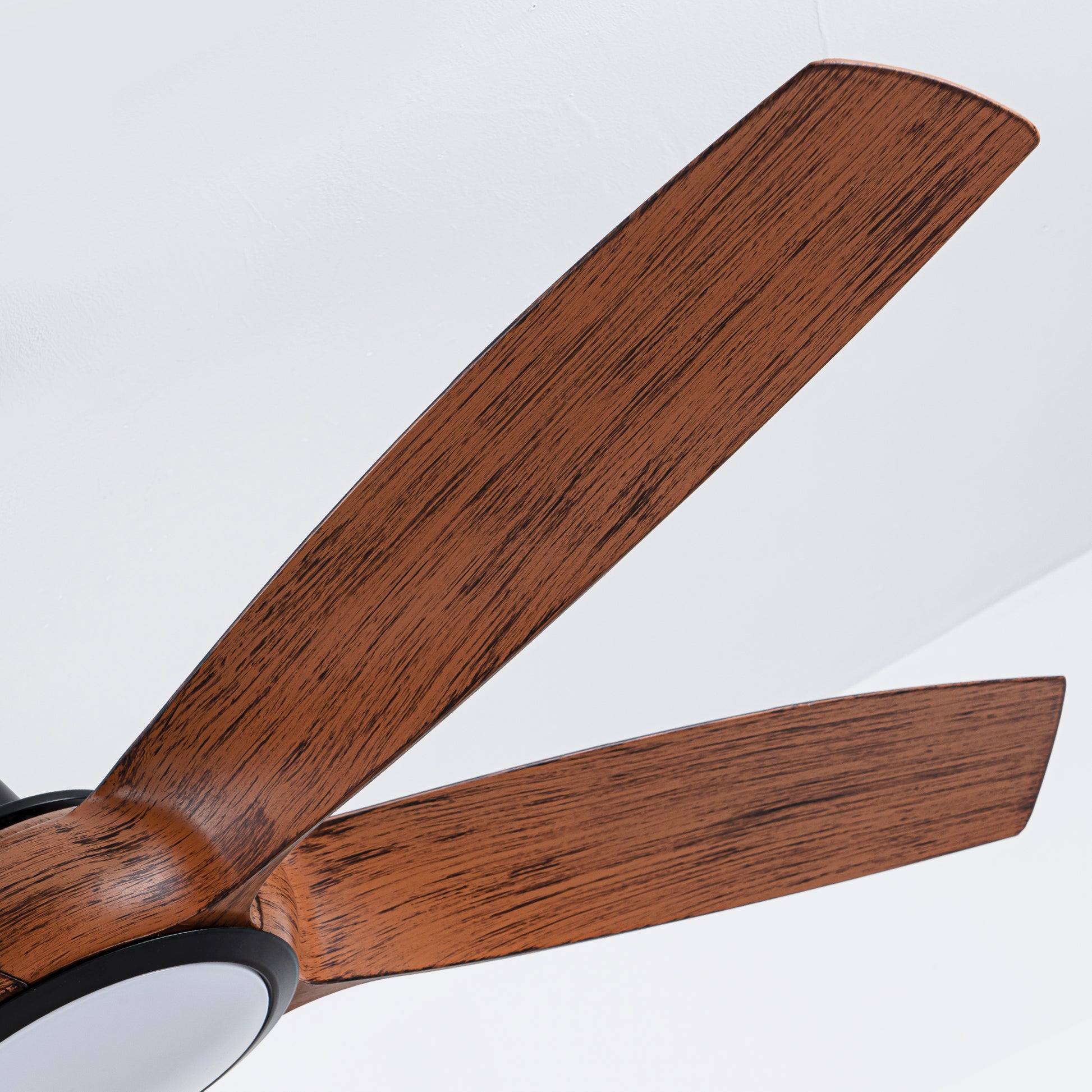 56" 5-Blade Matte Black & Wood Ceiling Fan with Remote - view 21