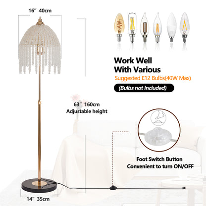 3-Light Gold Waterfall Crystal Floor Lamp - view 6