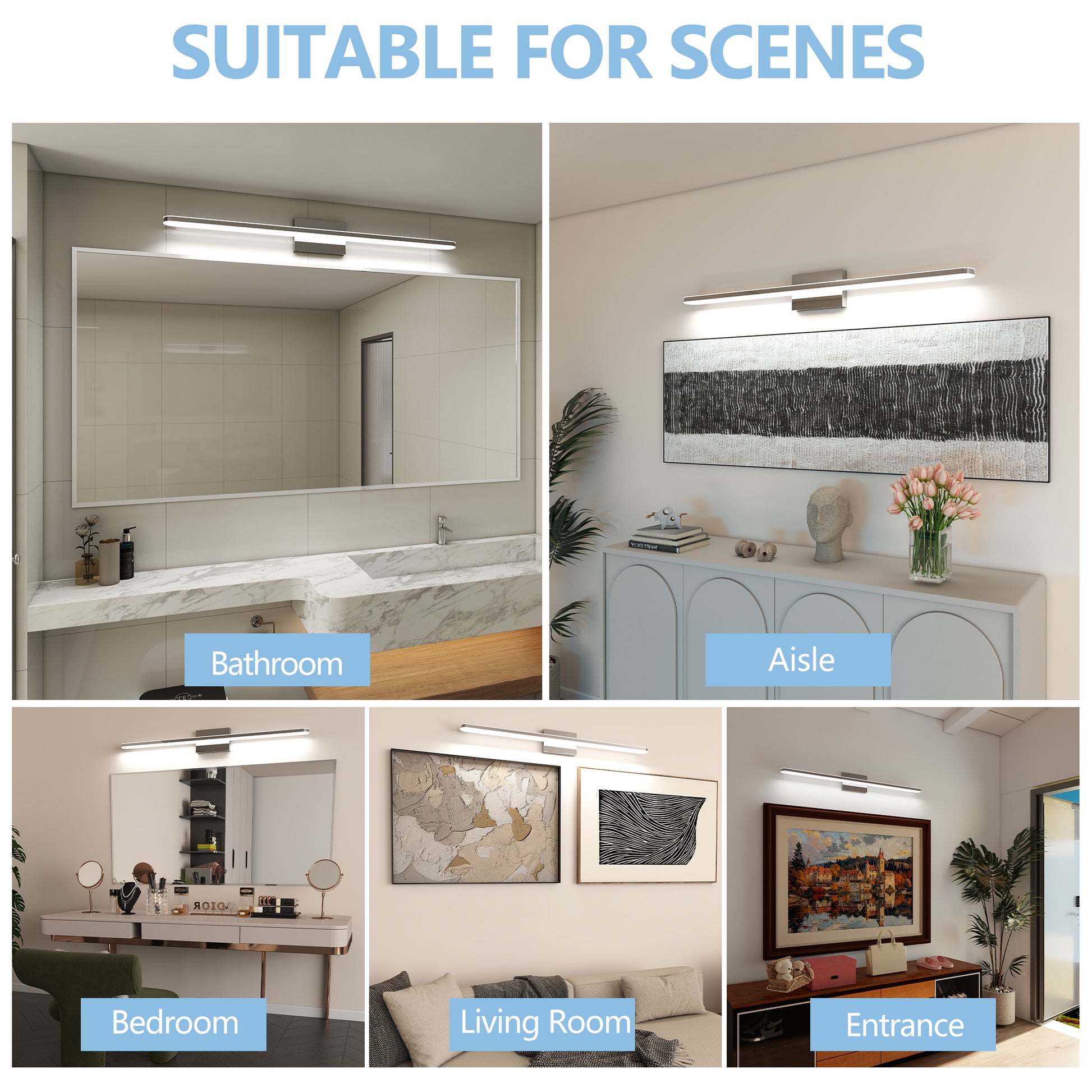 39" Modern Chrome LED Bathroom Vanity Light - view 5