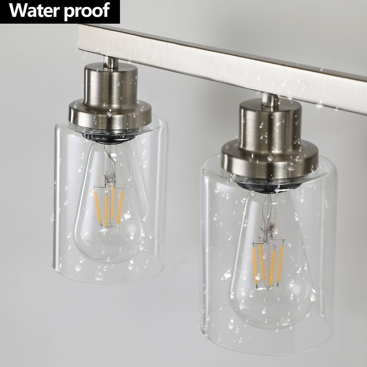 51" 8-Light Brushed Nickel Vanity Light with Clear Glass - view 7