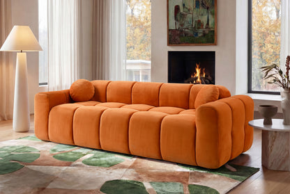 Orange 4-Seater Sofa