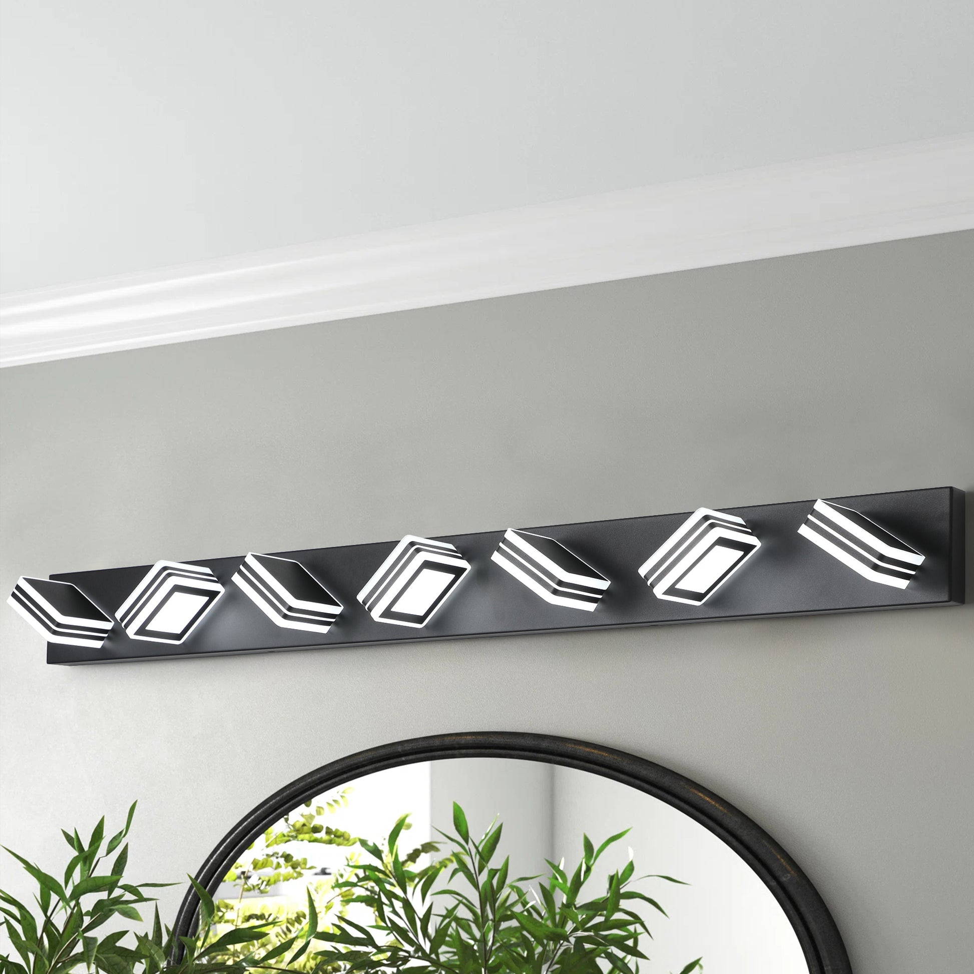 45" 7-Light Black LED Vanity Wall Light - view 6