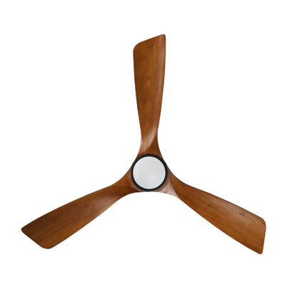 52" Matte Black Solid Wood Ceiling Fan with Dimmable LED - view 16