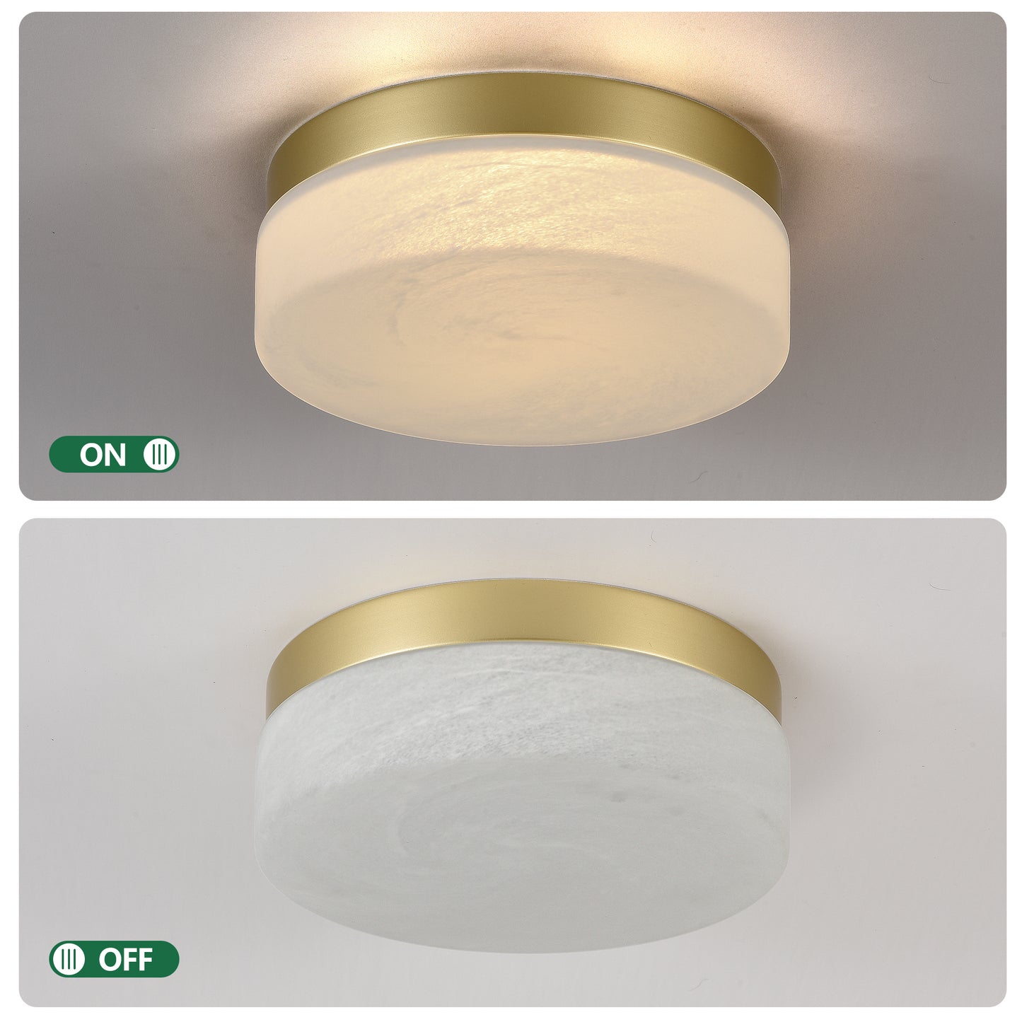 12" Gold Round LED Flush Mount Ceiling Light - view 7