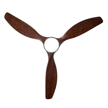 52" Walnut Solid Wood Flush Mount Ceiling Fan - view 18