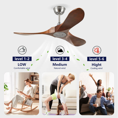 42" Satin Nickel Solid Wood Ceiling Fan with Remote - view 13