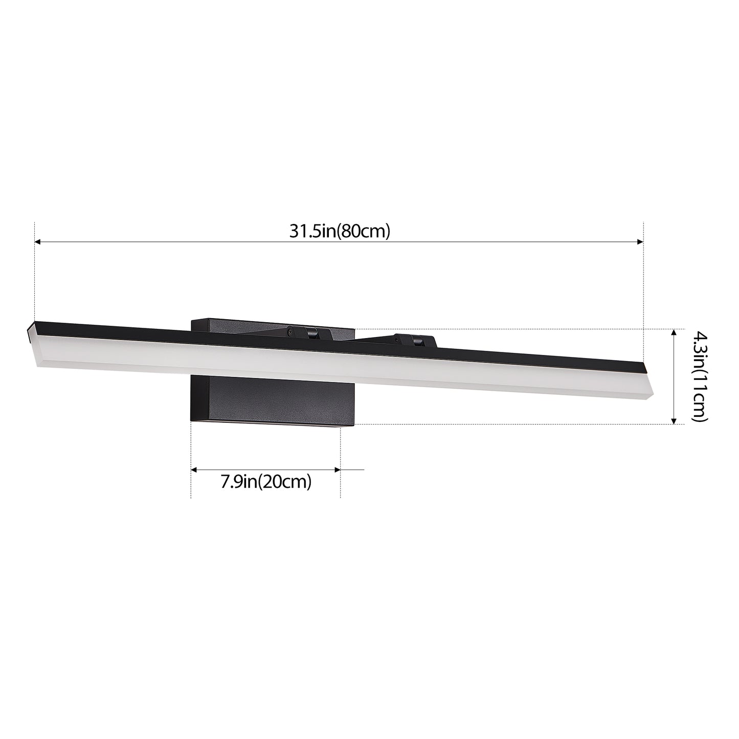 32" Black Metal LED Bathroom Vanity Light - view 9