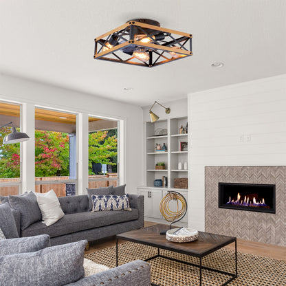 22.6" Bronze Flush Mount Ceiling Fan with Remote - view 3